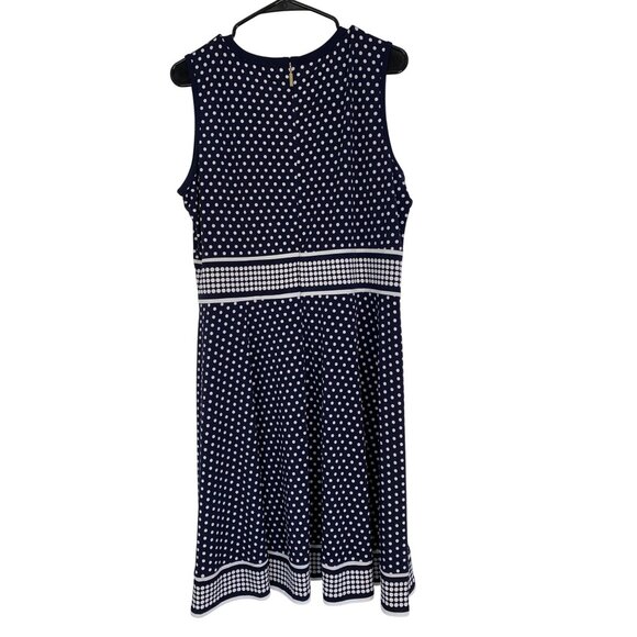 NWT Michael Kors Womens XL Navy Stretch Jersey Dot Sleeveless Dress RT10535 - Picture 7 of 8